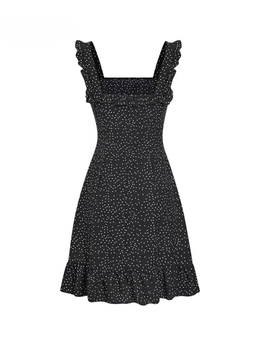 Vestido Casual de Coração com Bainha de Babados