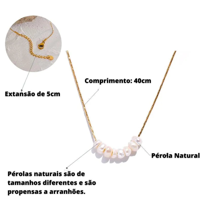 Colar Feminino Lorena com mini Pérolas