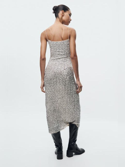 Vestido Midi Lantejoulas Justo Angel Espelho da Moda