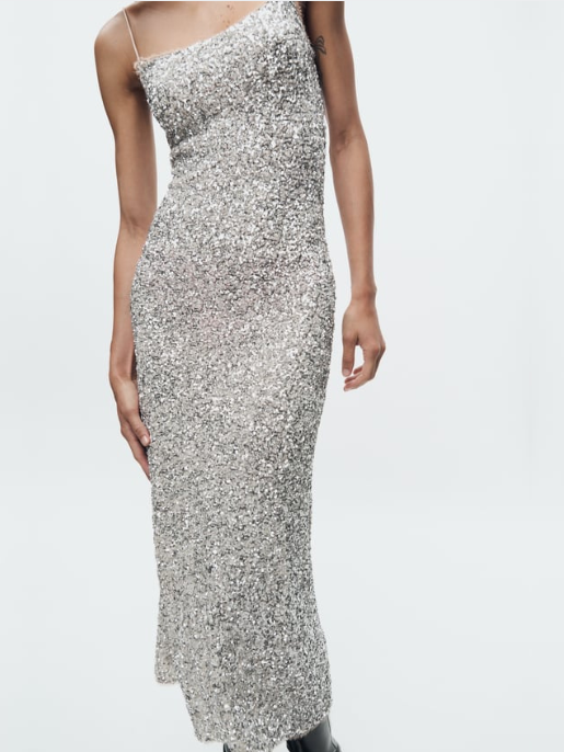Vestido Midi Lantejoulas Justo Angel Espelho da Moda