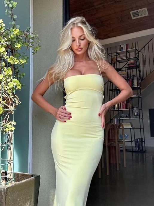 Vestido Longo Recorte Clara Amarelo