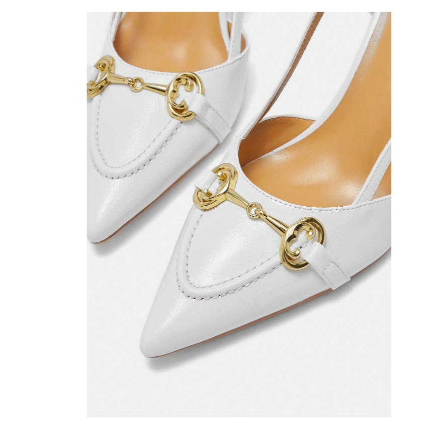Scarpin Branco Couro Salto Alto Luna Charme