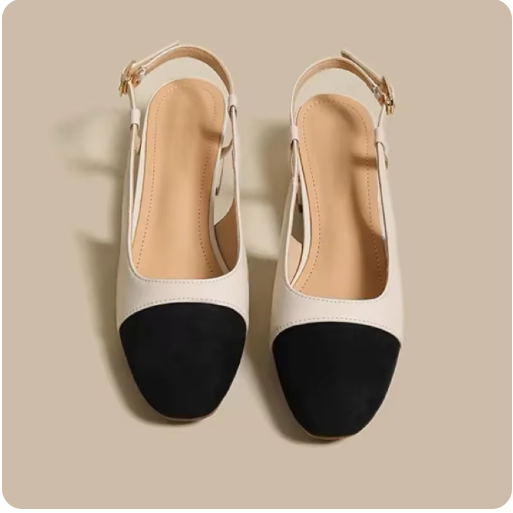 Scarpin Off-White Couro Cap Toe Aberto