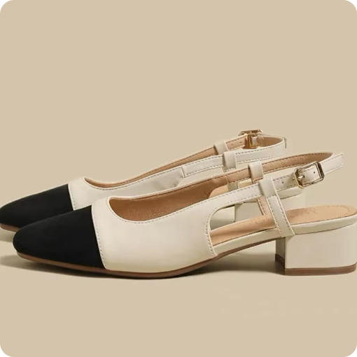 Scarpin Off-White Couro Cap Toe Aberto