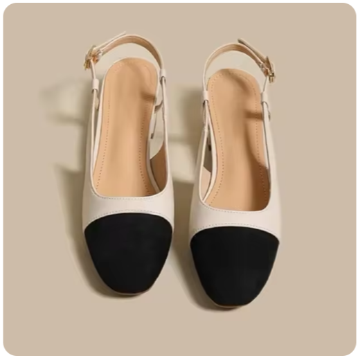 Scarpin Off-White Couro Cap Toe Aberto