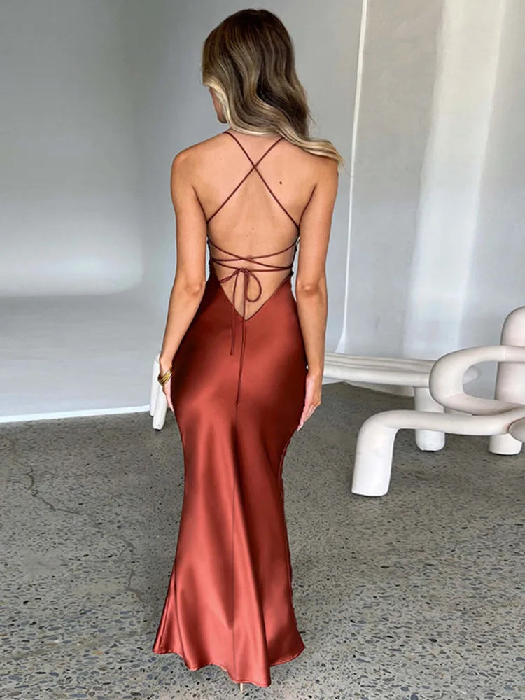 Vestido Longo Elza Mozision Cetim