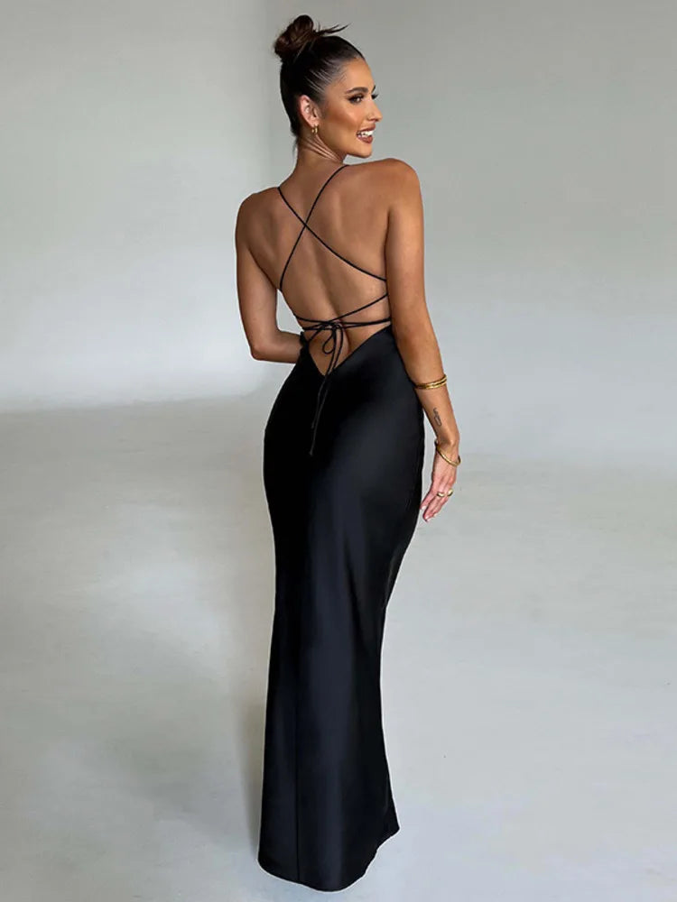 Vestido Longo Elza Mozision Cetim