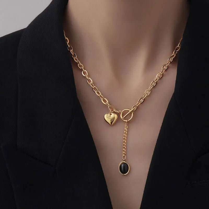 Colar Charme de Coração Banhado a Ouro 18K