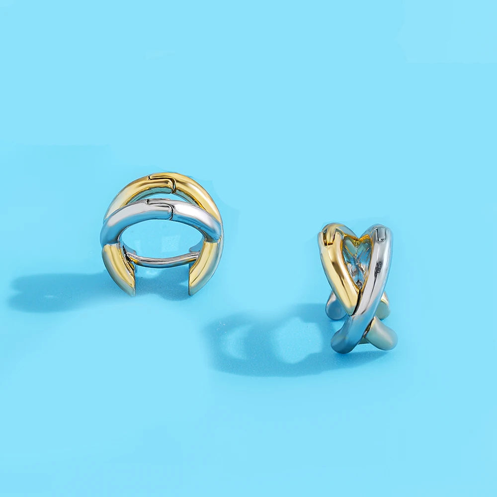 Brinco Cruzado Vanilla Banhado a Ouro 18K