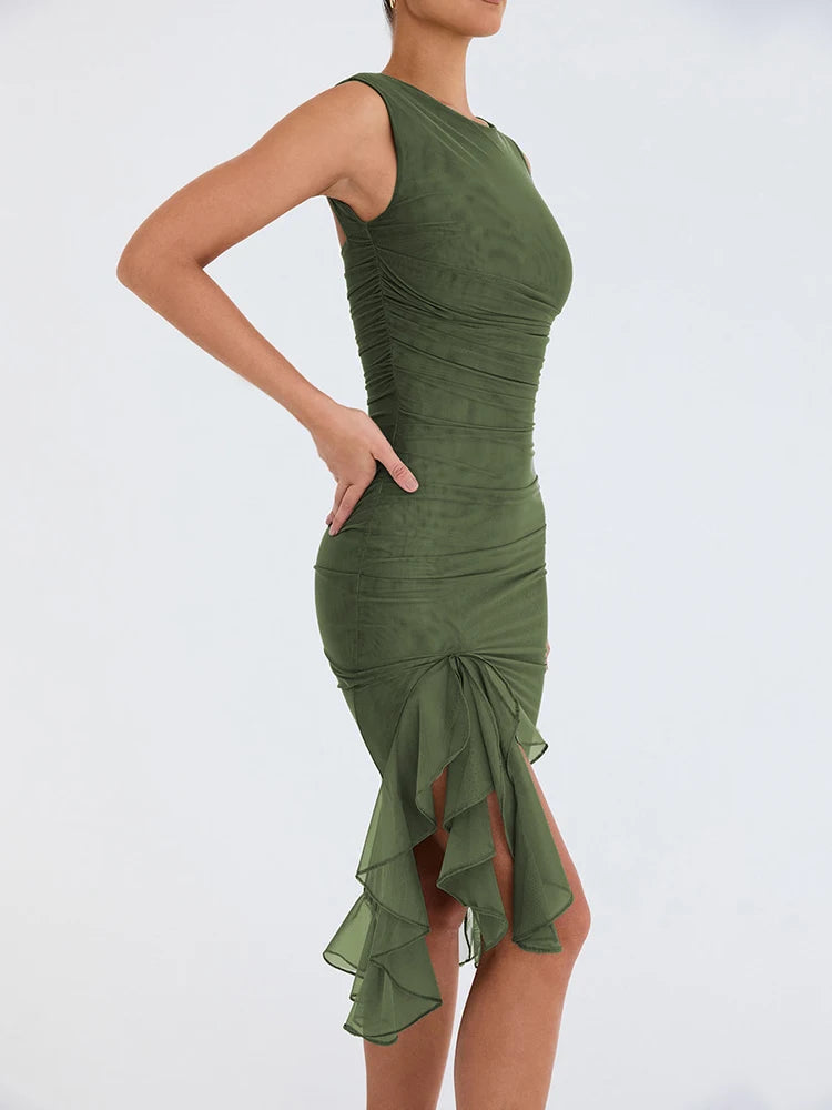 Vestido Midi Plissado