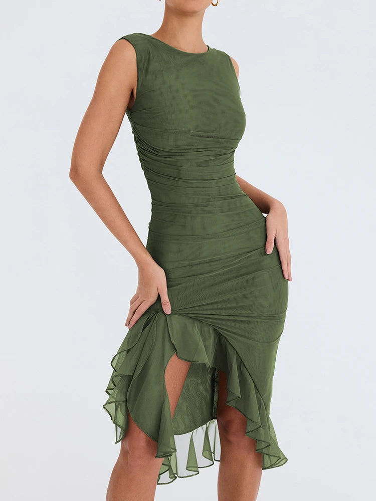 Vestido Midi Plissado