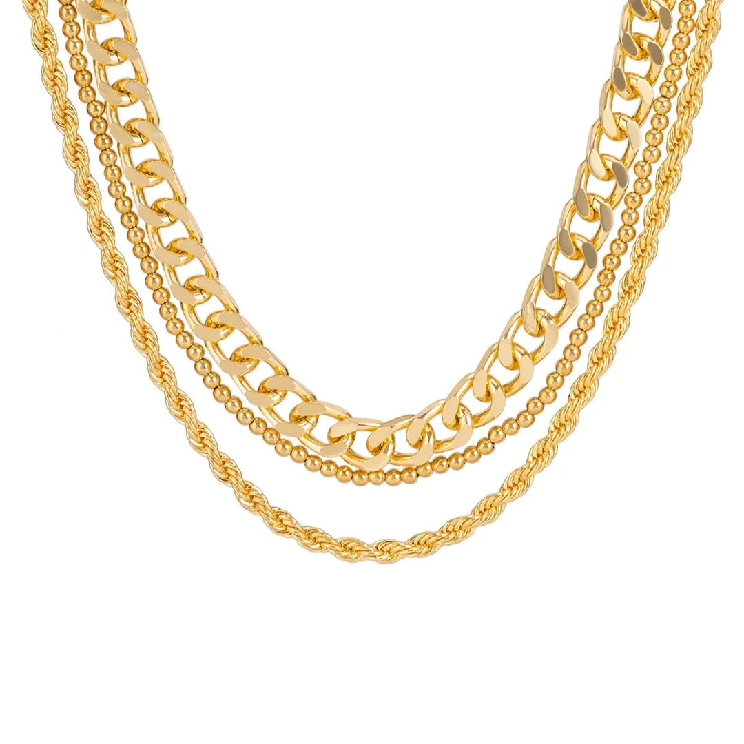 Colar Mix Banhado a Ouro 18K