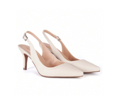 Scarpin Bege Verniz Salto Alto Slingback Aria