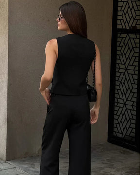 Conjunto Eva em Alfaiataria Assimétrico Preto